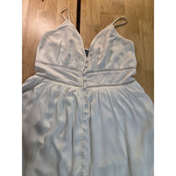 Hudson Bay spaghetti strap White tiered summer dress MIDI cotton lightweight sm - Picture 2 of 5